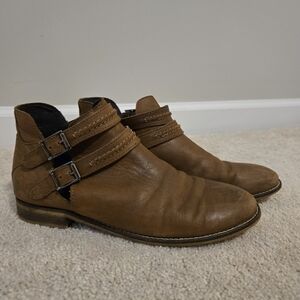 🌈Free People Tan Leather Ankle Boots